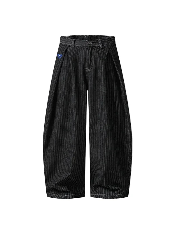 AELFRIC EDEN: PINSTRIPE BAGGY JEANS