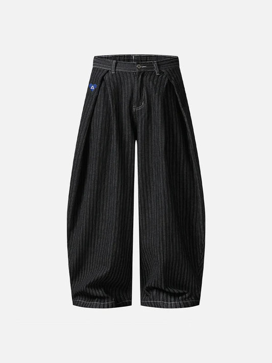 AELFRIC EDEN: PINSTRIPE BAGGY JEANS