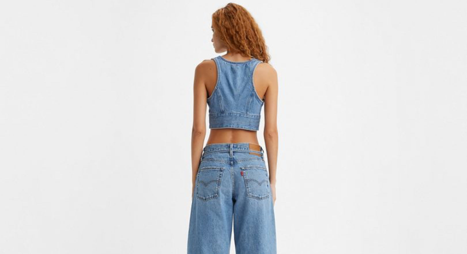 LEVIS: RAINE DENIM CROP TOP (back view)