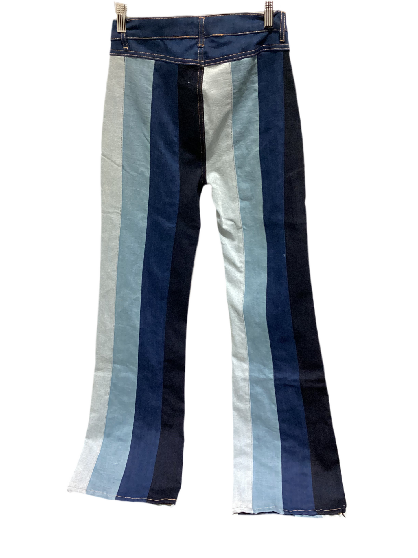 Scully color blocked stripped flare denim jeans
