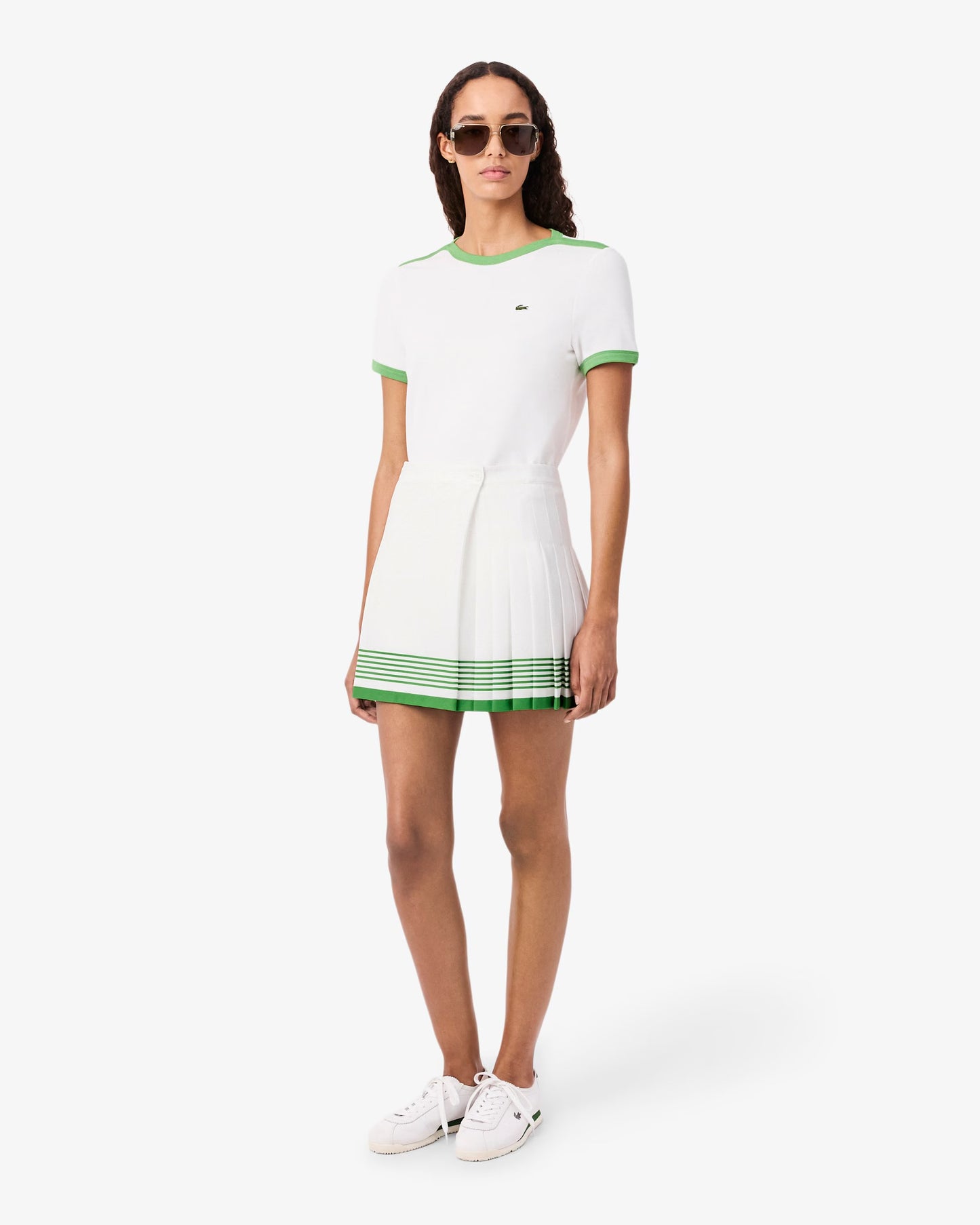 LACOSTE: FLUID CREPE PLEATED SKIRT