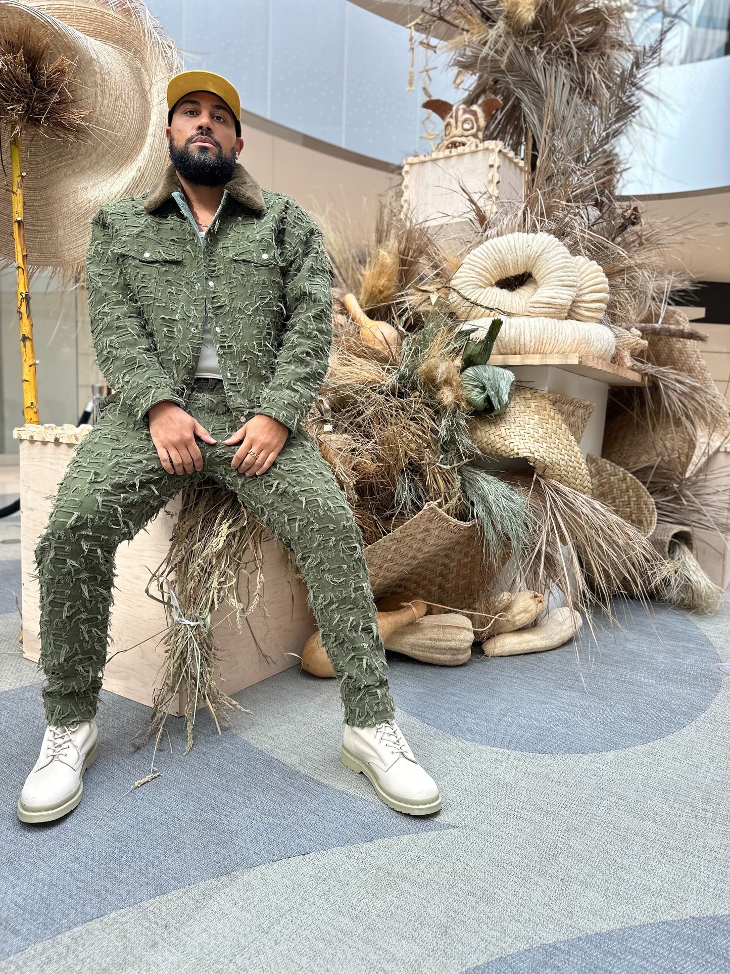 ALPHASTYLE: MOSCA BURNOUT LOGO JACKET