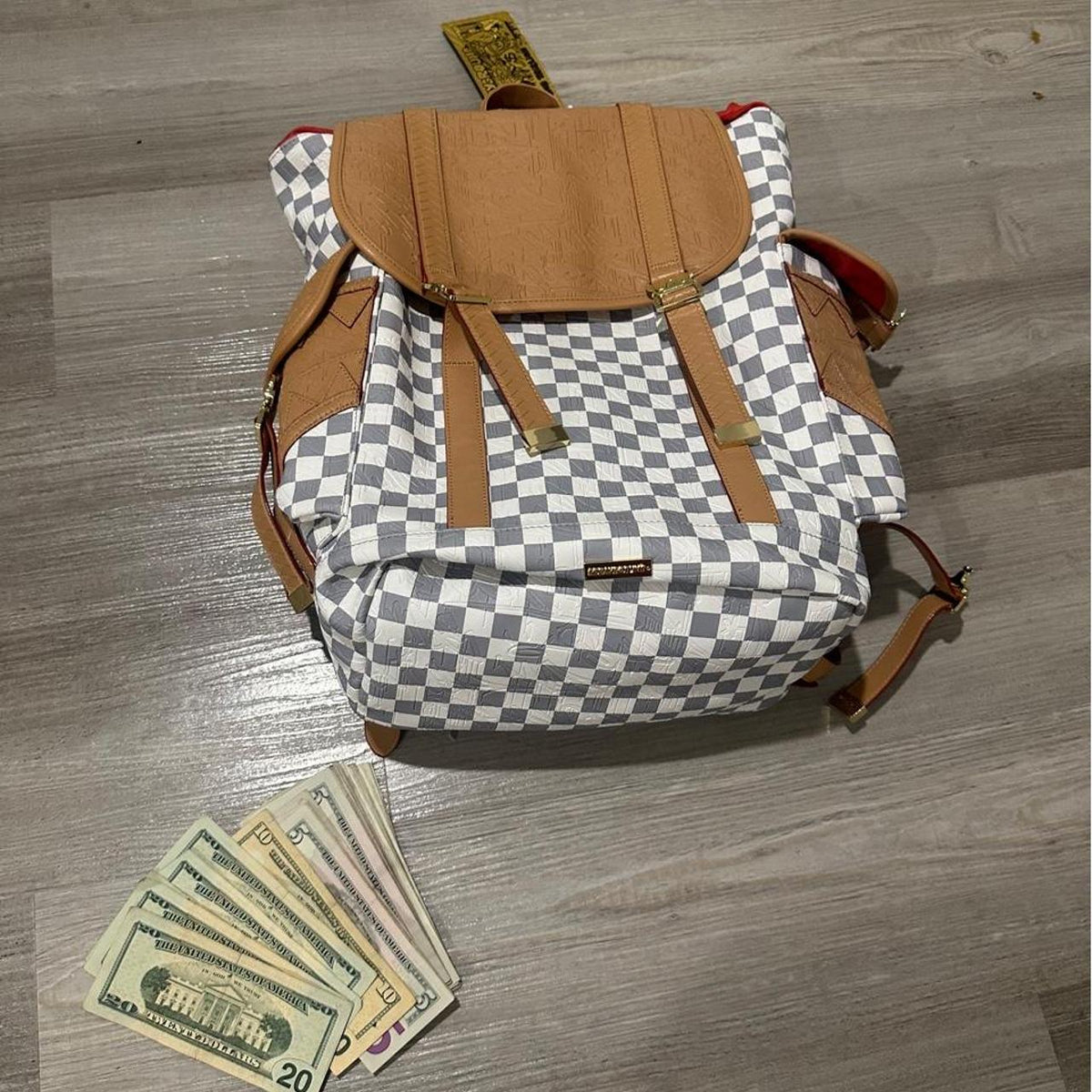 SPRAYGROUND: EMBOSSED CREAM MONTE CARLO BACKPACK
