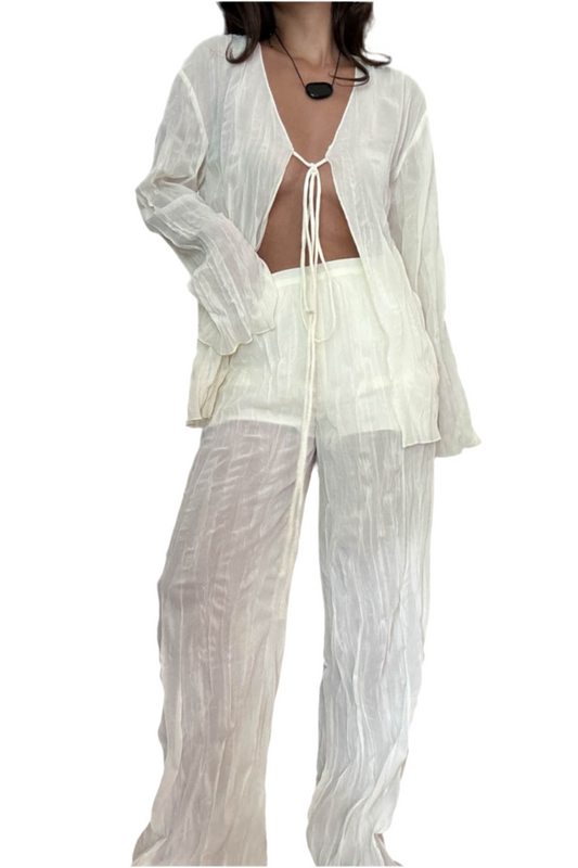 8586: THE SHEER CREAM PANTS