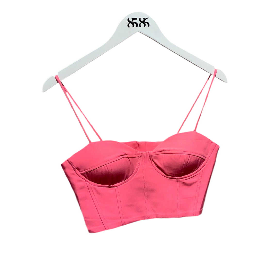 BOHO: HOT PINK CROP BUSTIER