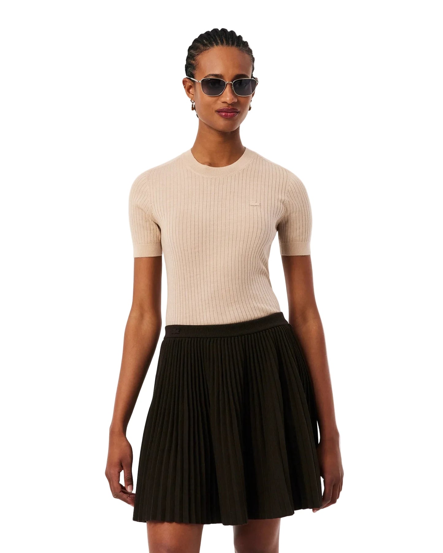 LACOSTE: MERINO WOOL RIB SWEATER