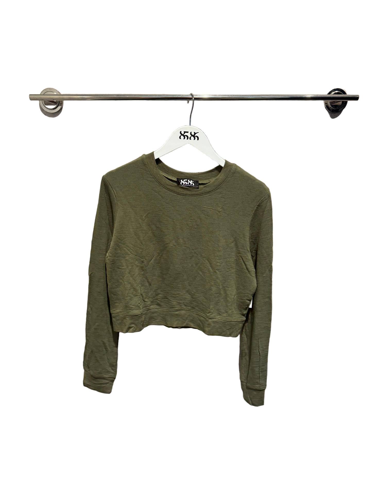 8586: LOUNGE LONG SLEEVE CROP SWEATSHIRT