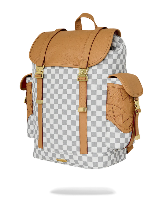 SPRAYGROUND: EMBOSSED CREAM MONTE CARLO BACKPACK