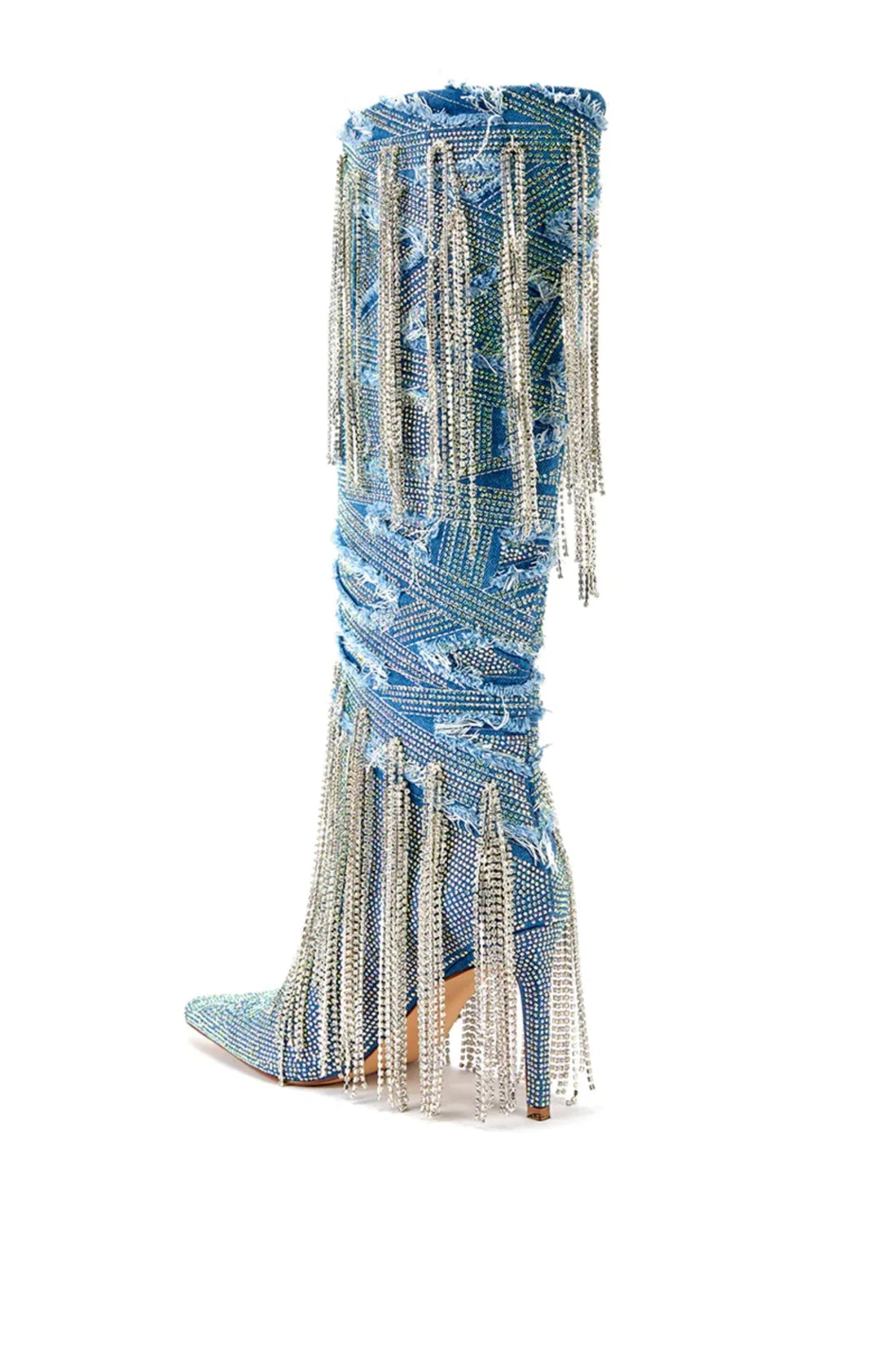 AZALEA WANG: MISCHIEF DENIM EMBELLISHED BOOT
