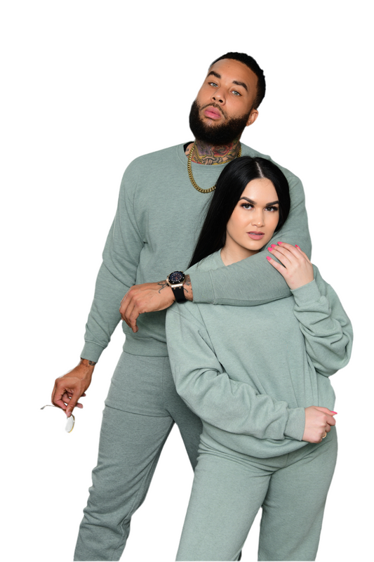 8586:PISTACHIO VINTAGE WASHED UNISEX SWEATSHIRT