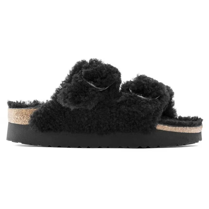 BIRKENSTOCK: ARIZONA BIG BUCKLE SHEARLING PLATFORM