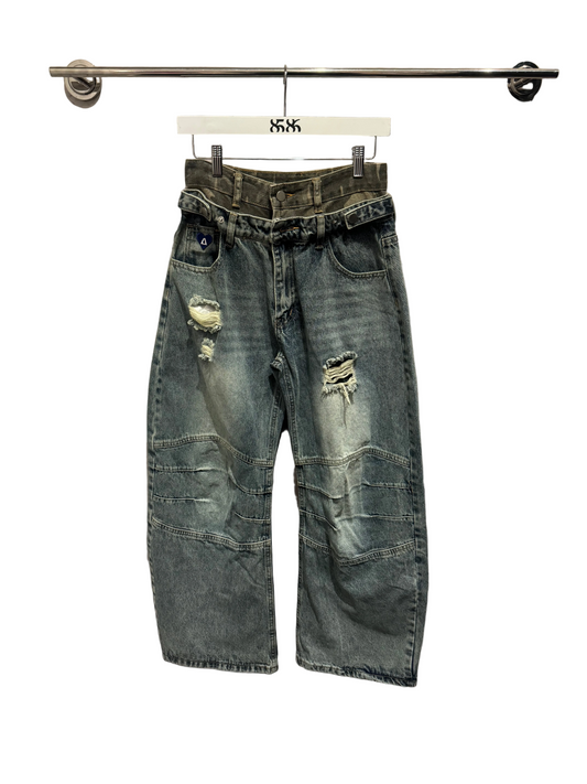 AELFRIC EDEN: BAGGY BARREL DOUBLE WAIST JEANS