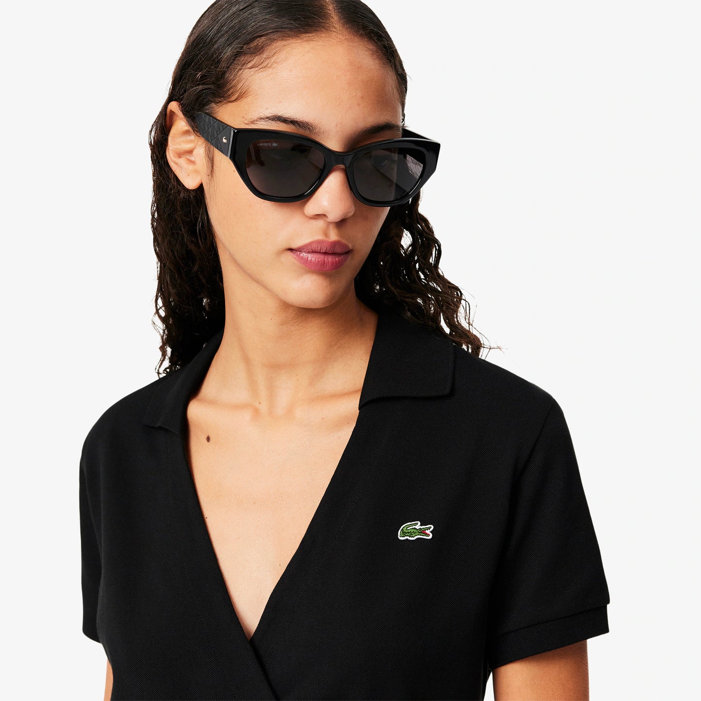 LACOSTE: MINI PIQÚE WRAP POLO TOP