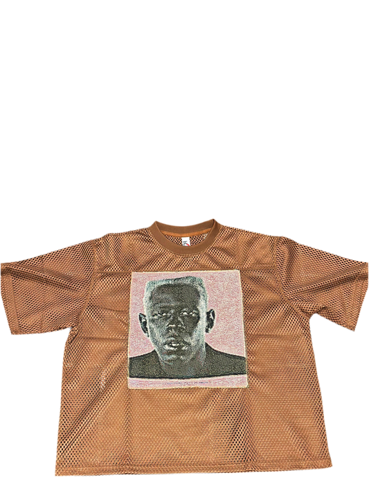 ANGEL GENTLE: TYLER JERSEY MESH TAPESTRY TOP