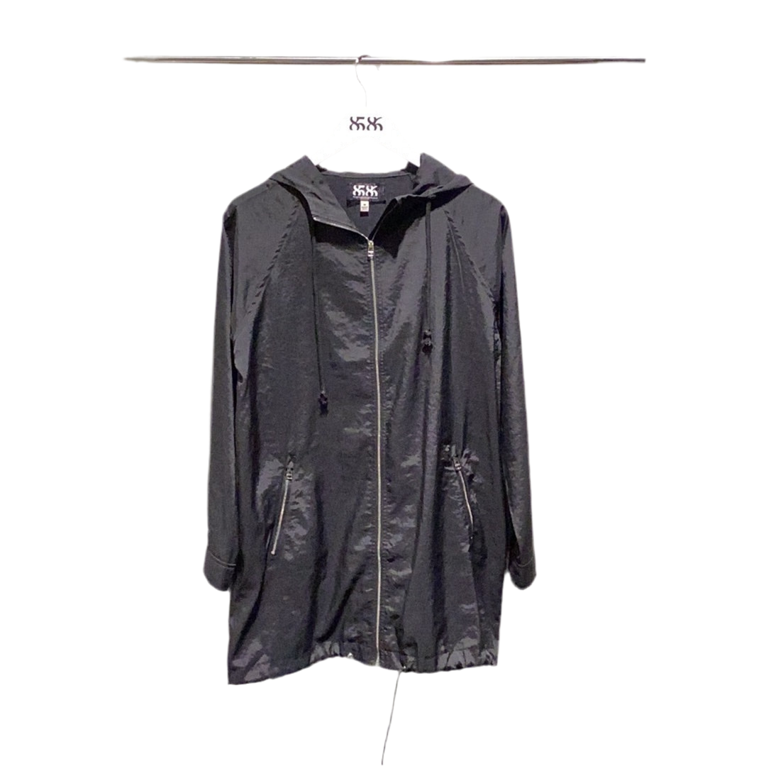 8586: OVERSIZED ZIP UP WINDBREAKER WITH DRAWSTRING