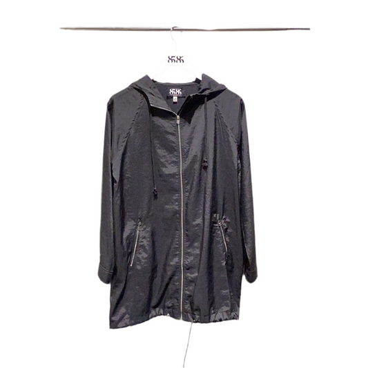 8586: OVERSIZED ZIP UP WINDBREAKER WITH DRAWSTRING