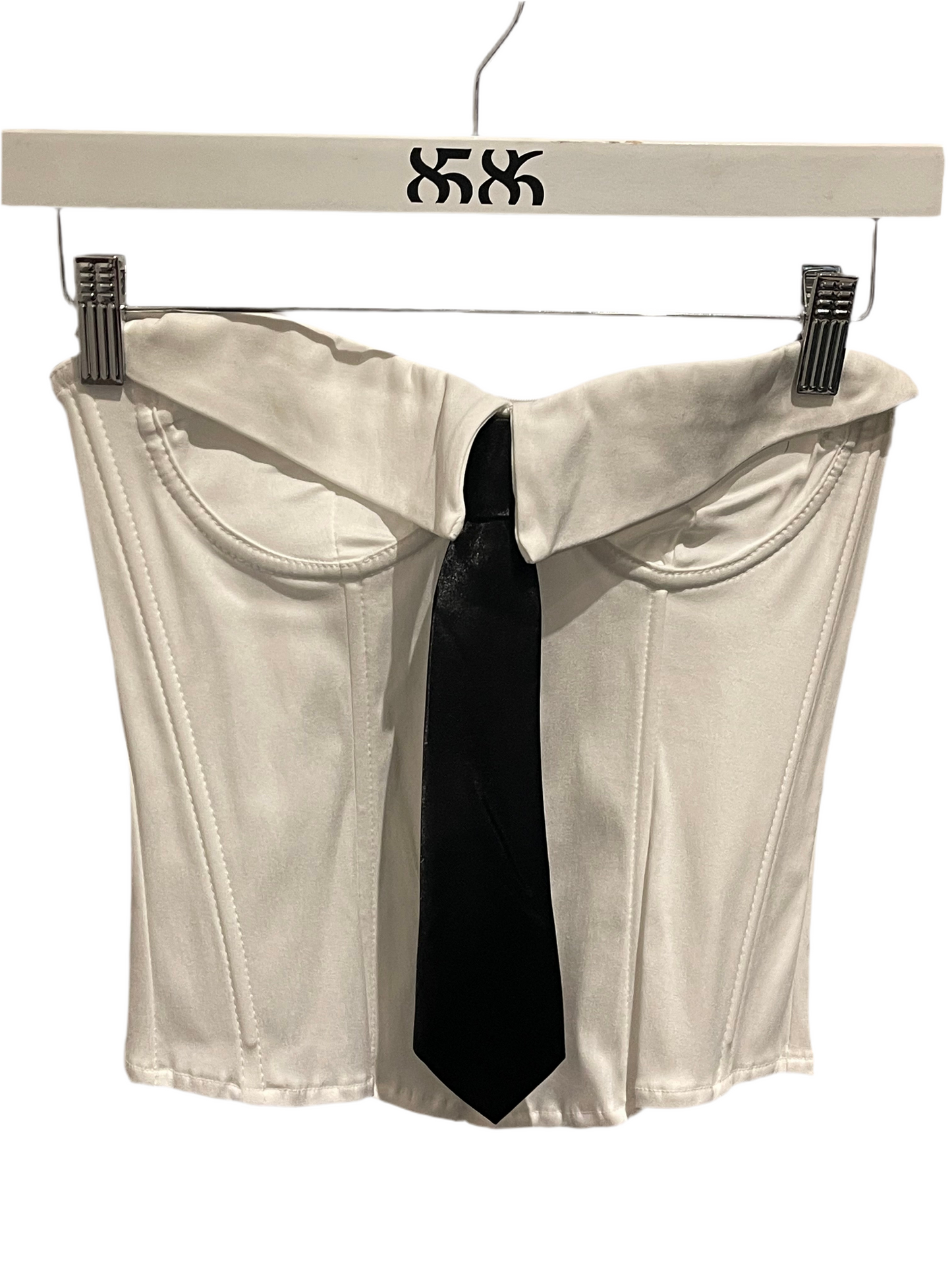 8586: White Tie Corset