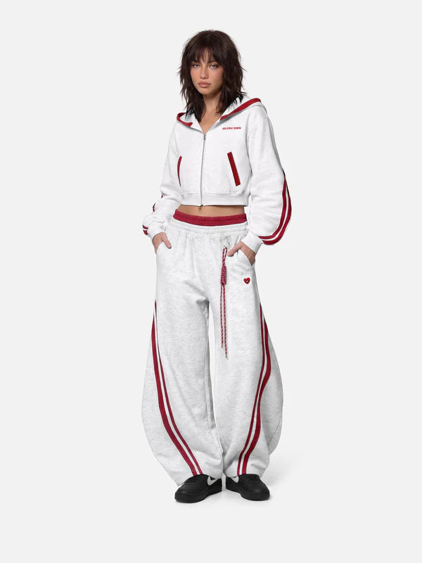 AELFRIC EDEN: CROPPED CONTRAST STRIPE HOODIE