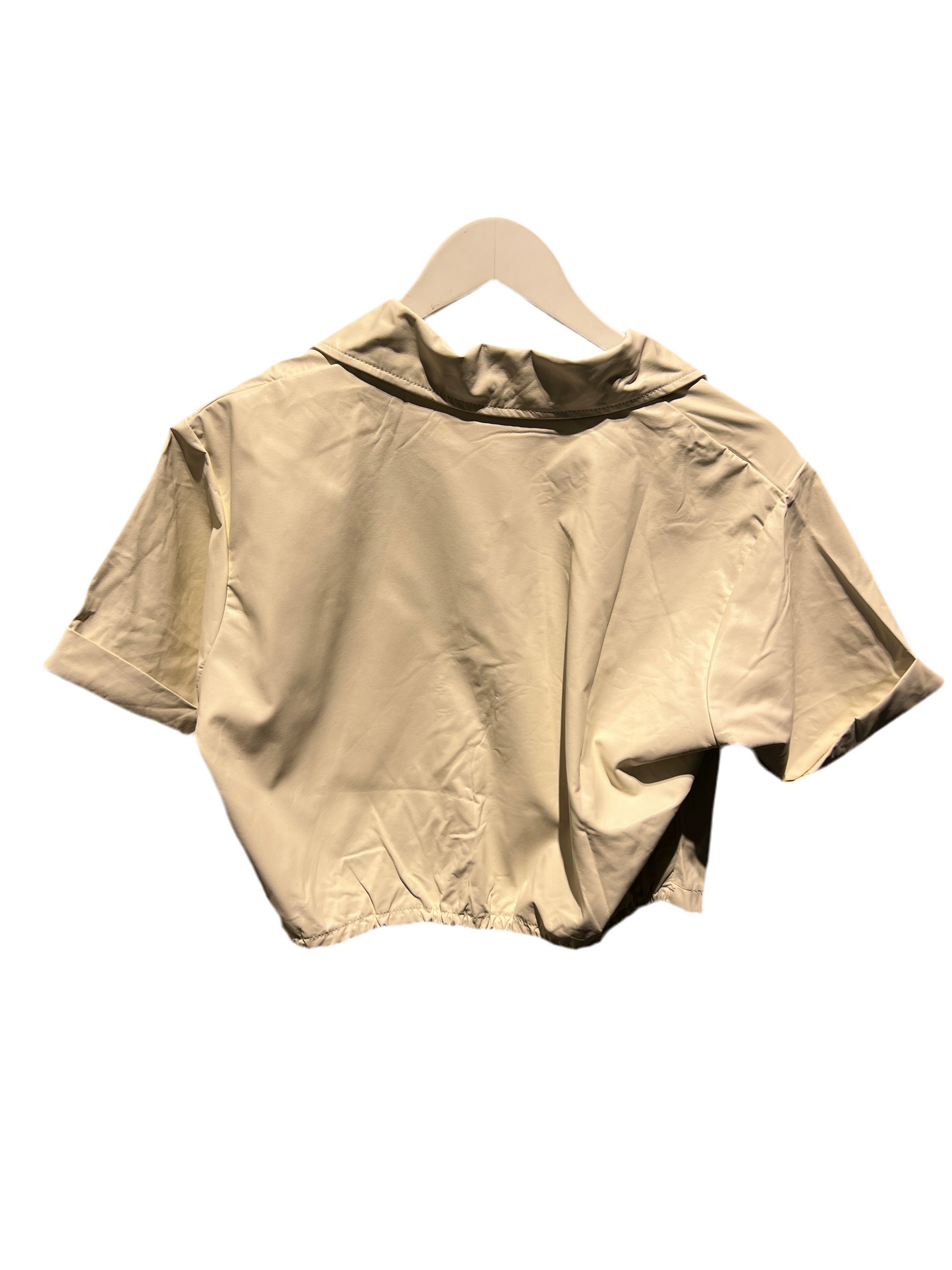 BALBOA: TWISTED FAUX LEATHER TOP