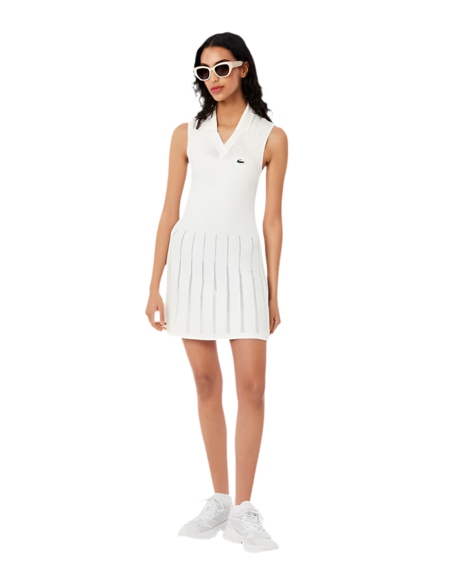 Lacoste white V-neck tennis dress