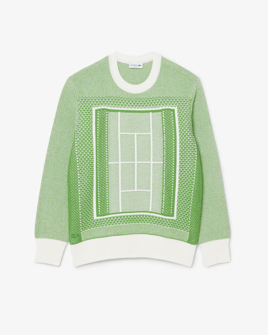 LACOSTE: TENNIS COURT JACQUARD SWEATER