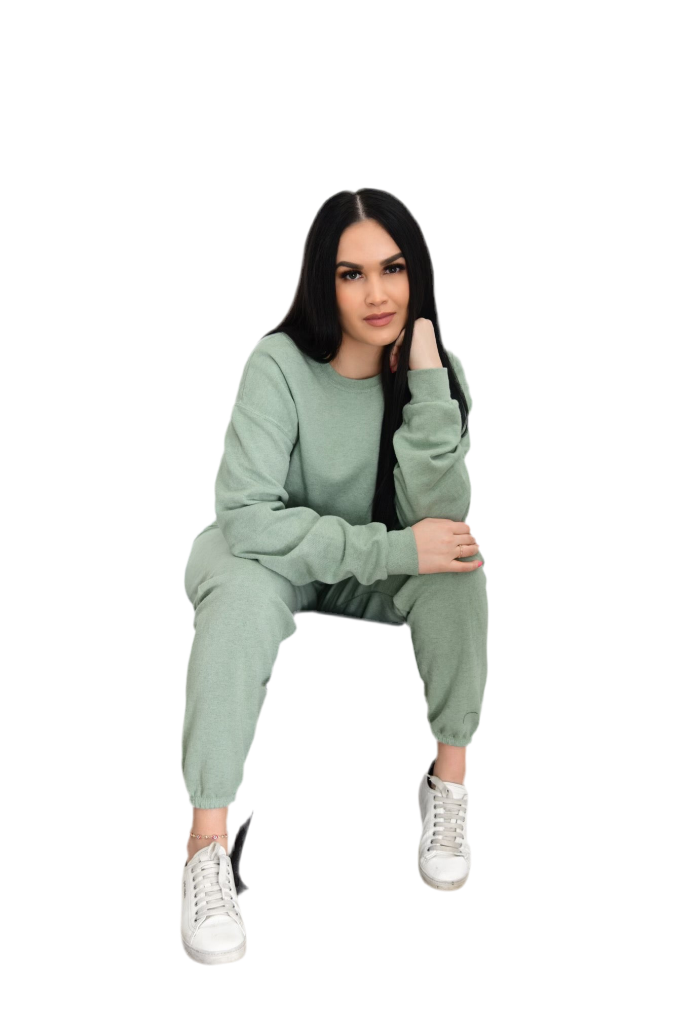 8586: PISTACHIO VINTAGE WASHED UNISEX JOGGER SWEATPANTS