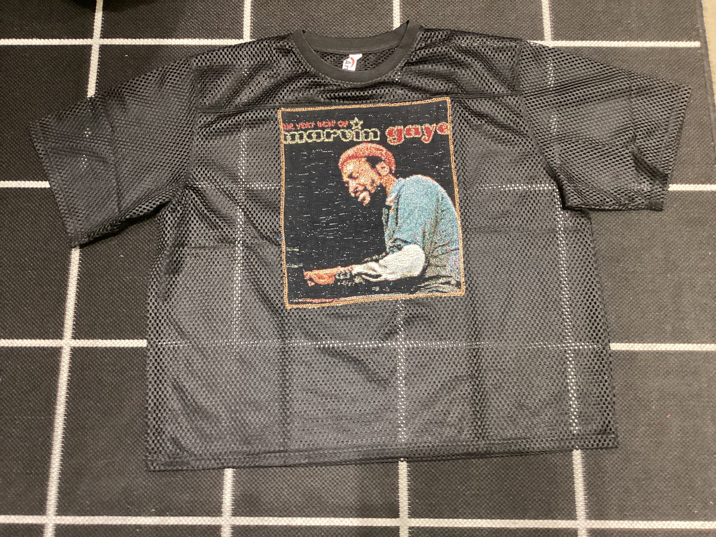 Angel gentle:Marvin Gaye mesh tapestry shirt