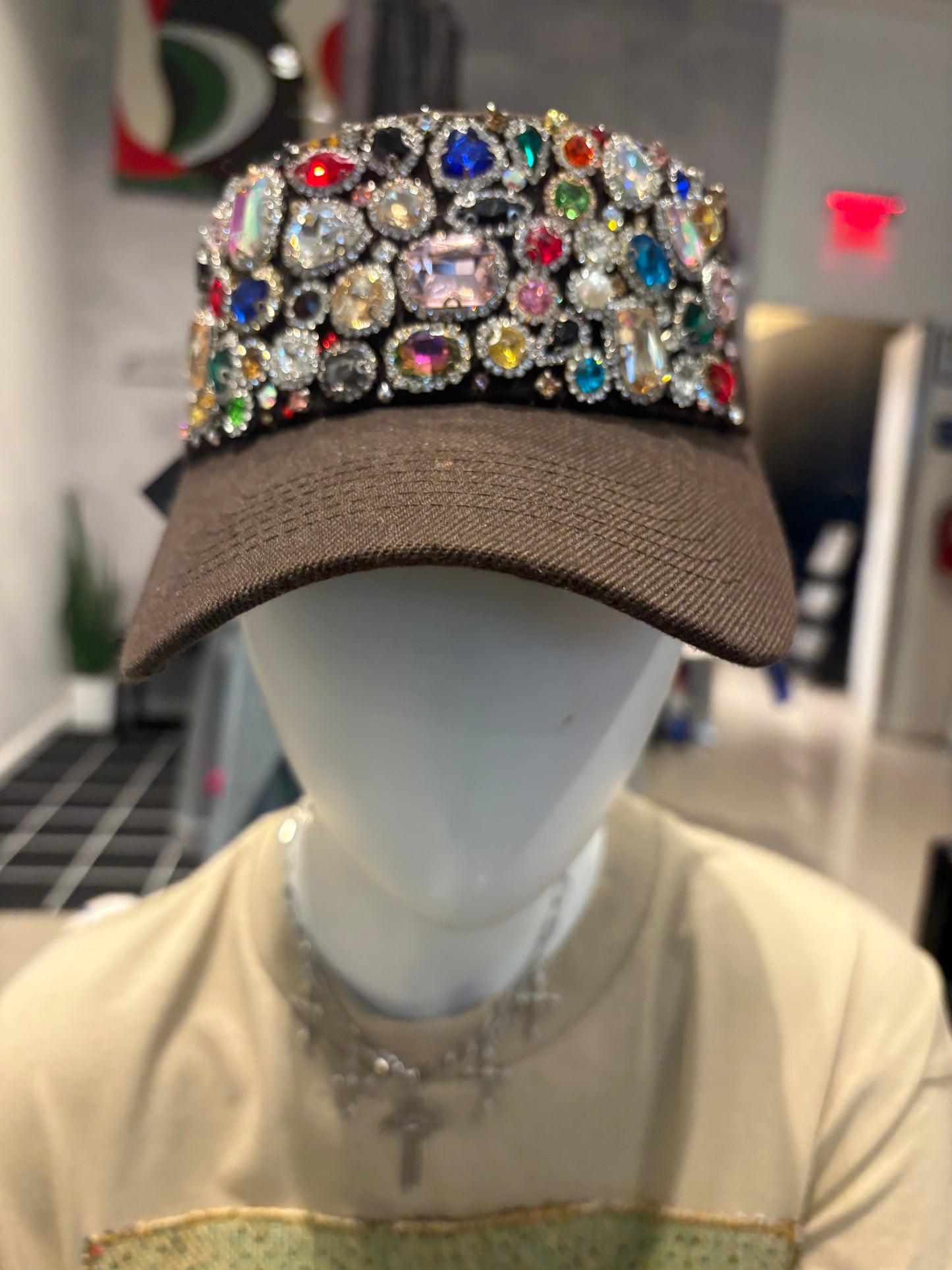 THE BEDAZZLED VISOR: BROWN
