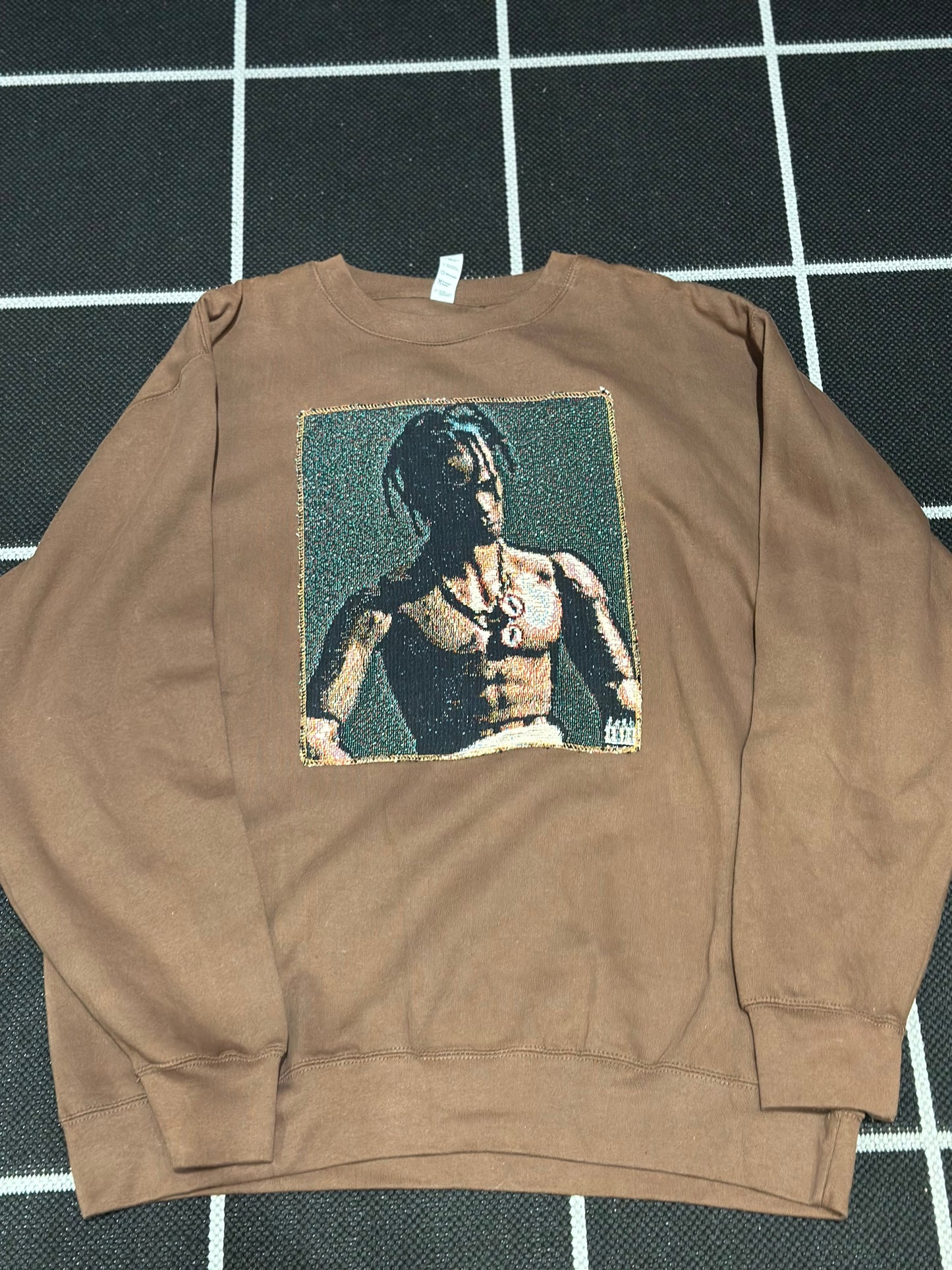 ANGEL GENTLE: TAPESTRY SWEATER- BROWN