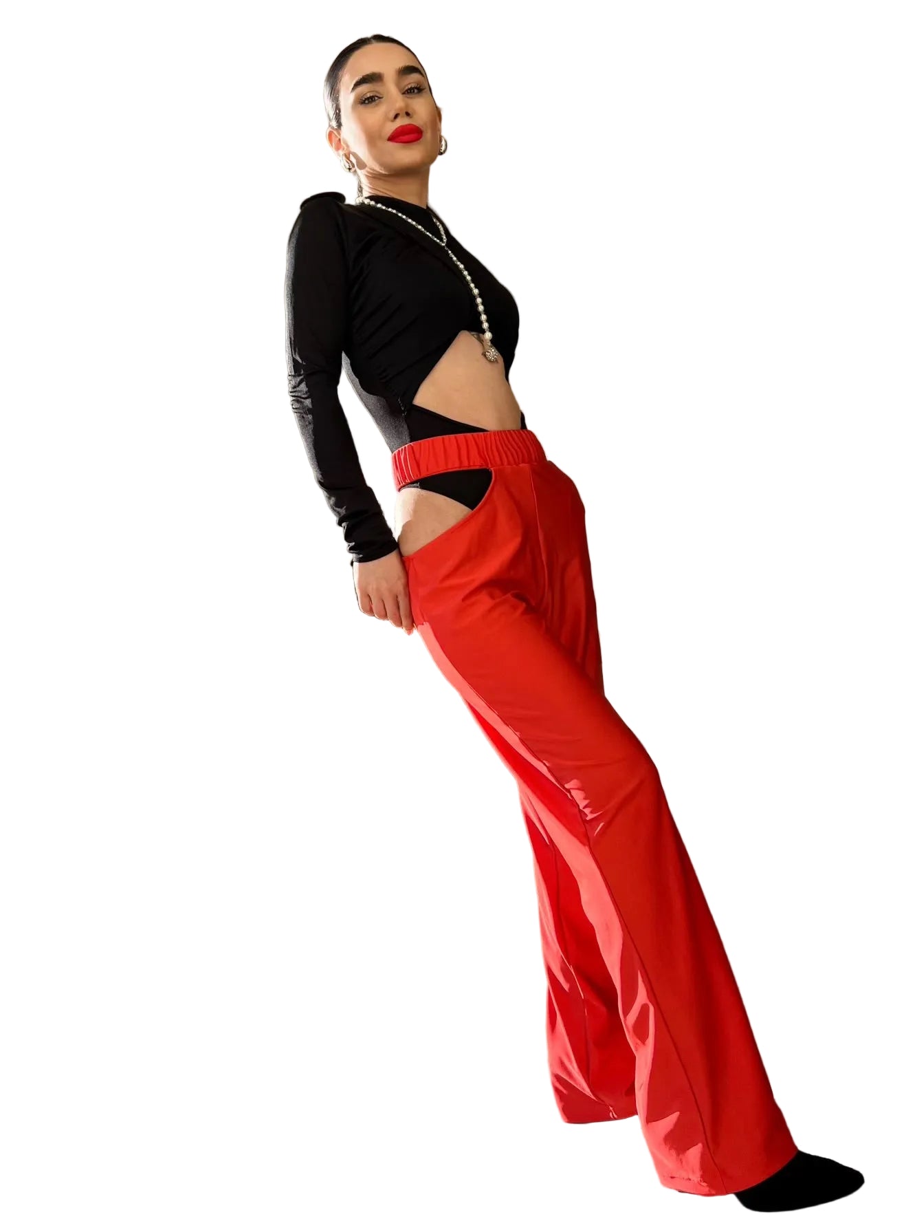 YASAMAN: CUTOUT PANTS