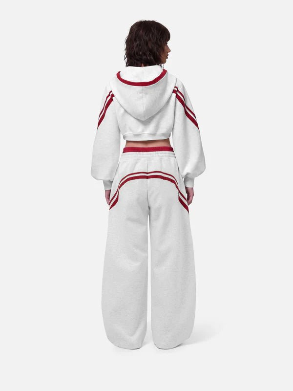 AELFRIC EDEN: CROPPED CONTRAST STRIPE HOODIE