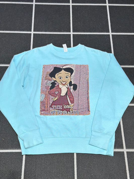 ANGEL GENTLE: TAPESTRY SWEATER- AQUA