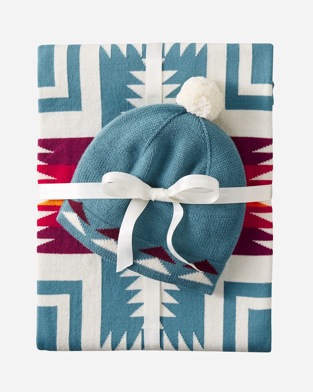 PENDLETON: KNIT BABY BLANKET WITH BEANIE