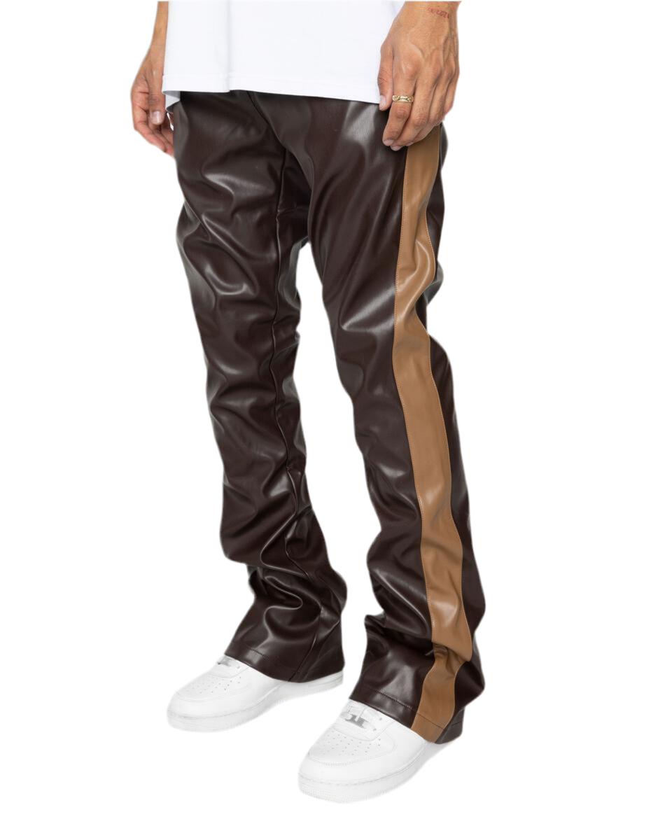 EPTM: FAUX LEATHER PLAZA TRACK PANTS