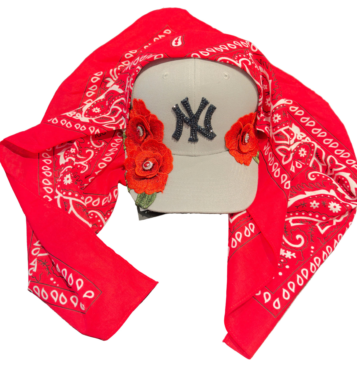 THE BEDAZZLED CAP: NEW YORK RED ROSES