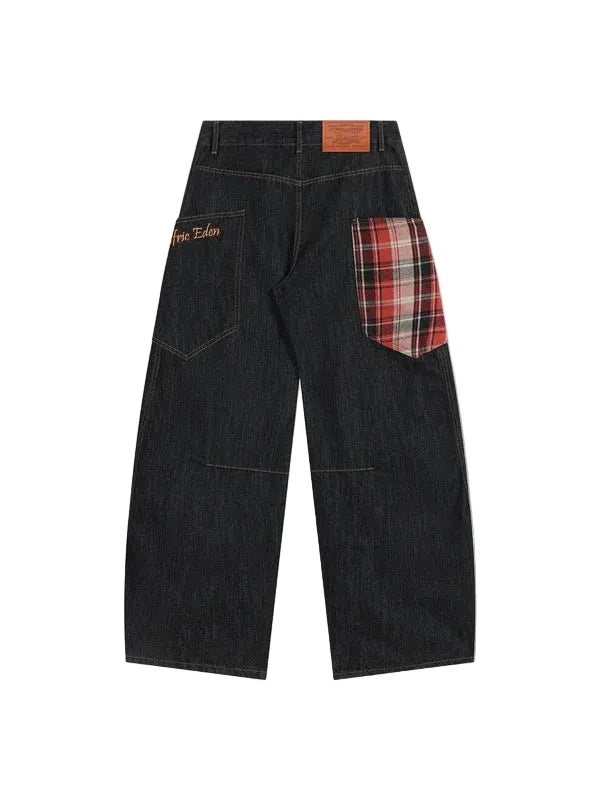AELFRIC EDEN: PLAID BAGGY JEANS