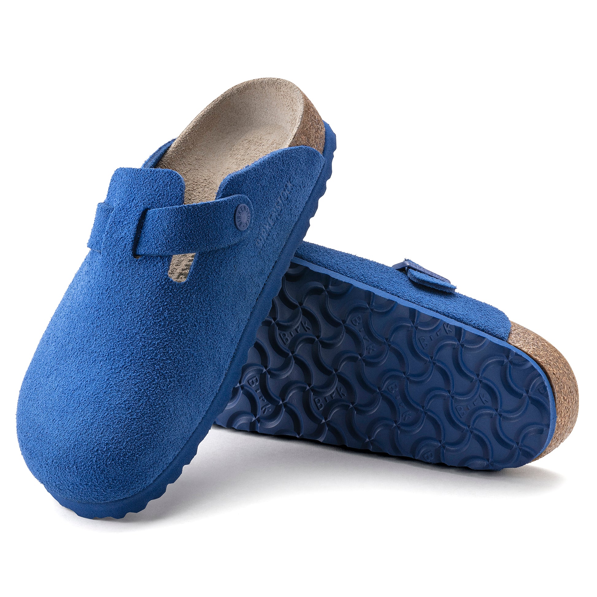 BIRKENSTOCK: MENS BOSTON SUEDE LEATHER CLOG (ultra blue)