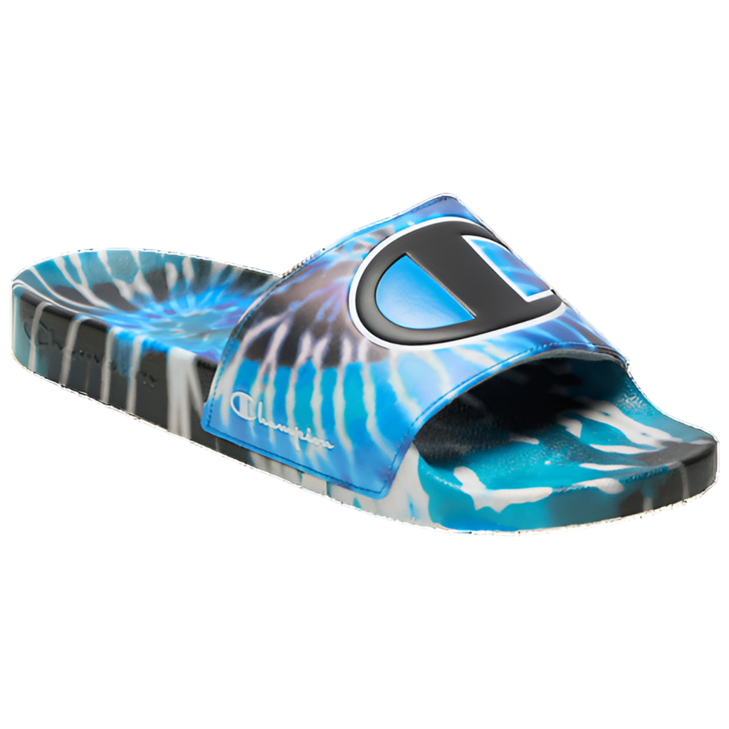 CHAMPION: IPO BLUE TIE DYE SLIDES