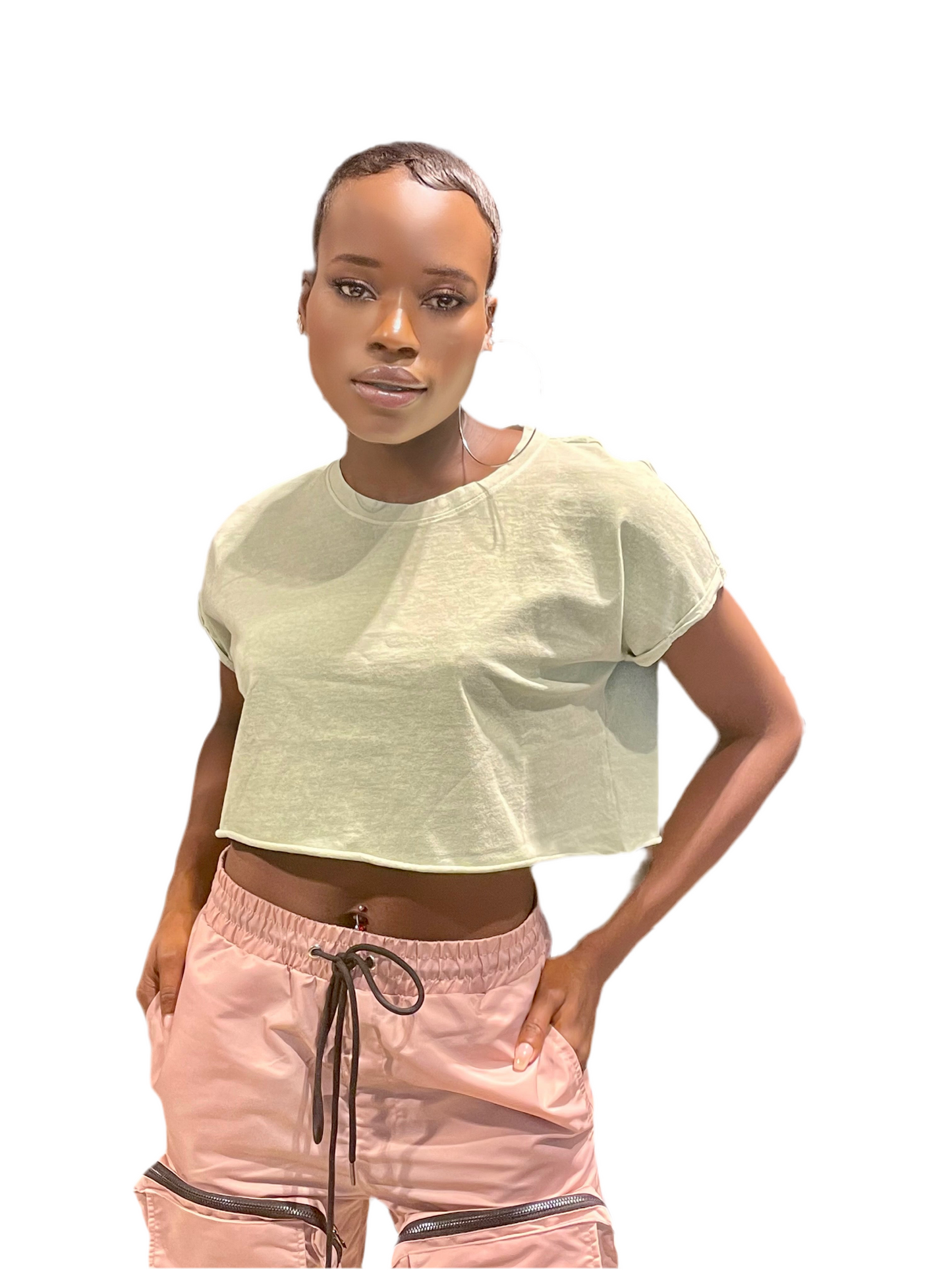 8586: GARMENT DYED CROPPED TEE