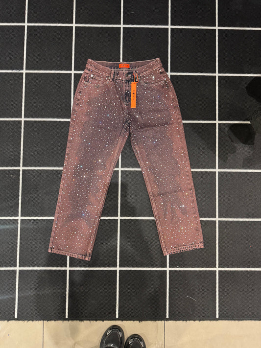 KNOTWTR: RHINESTONE DENIM JEANS