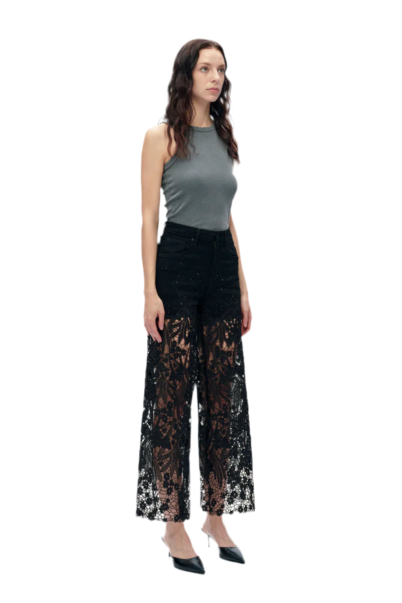 BAYEAS: LACE RHINESTONE JEANS