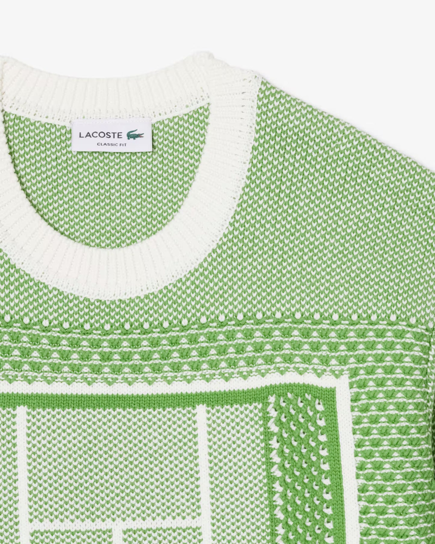 LACOSTE: TENNIS COURT JACQUARD SWEATER