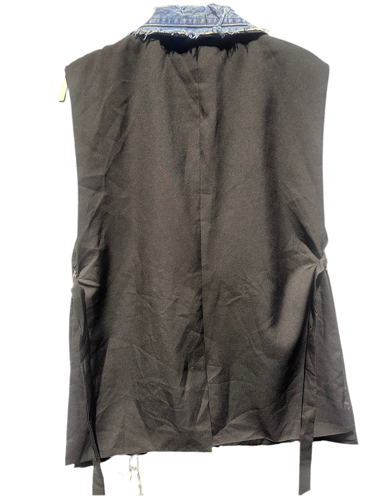 KNOTWTR: DENIM PATCHWORK SUIT VEST