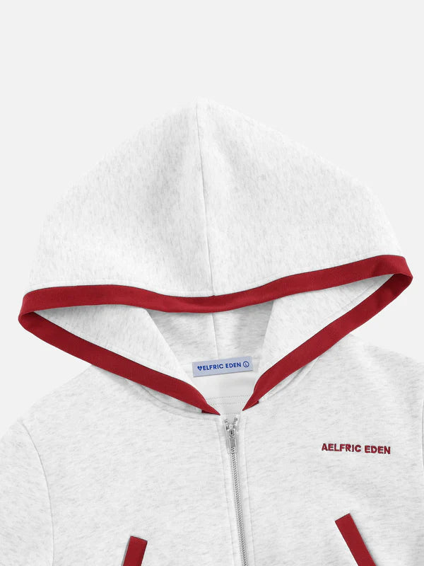 AELFRIC EDEN: CROPPED CONTRAST STRIPE HOODIE