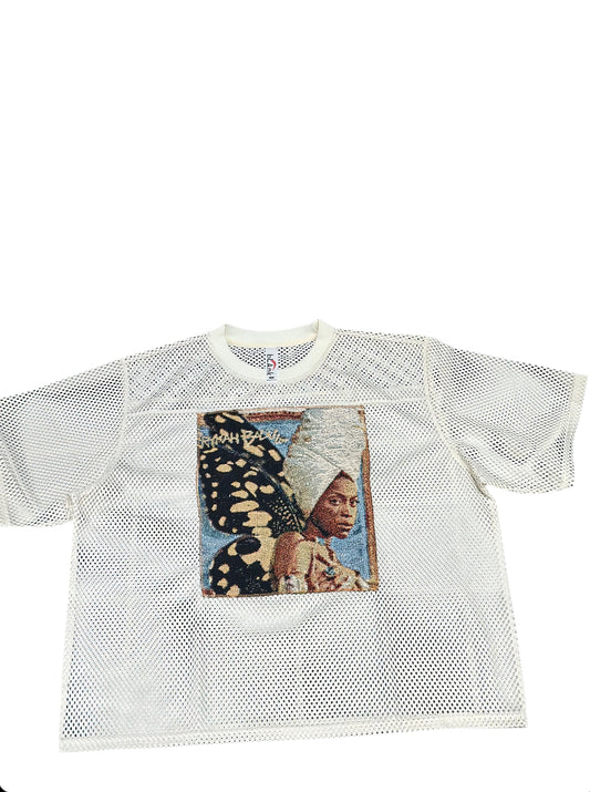 ANGEL GENTLE: BADU JERSEY MESH TAPESTRY TOP