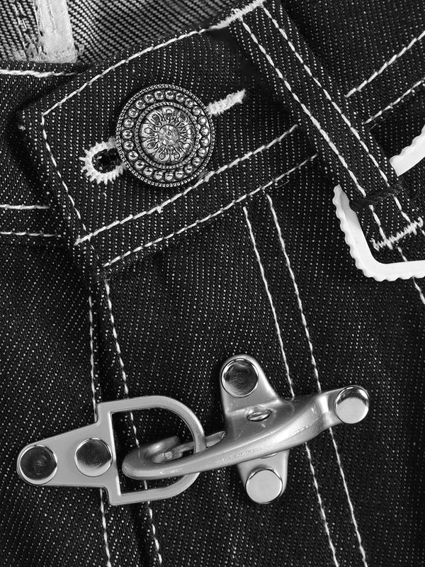 AELFRIC EDEN: METAL BUTTON BARREL JEANS – 85 86 eightyfiveightysix