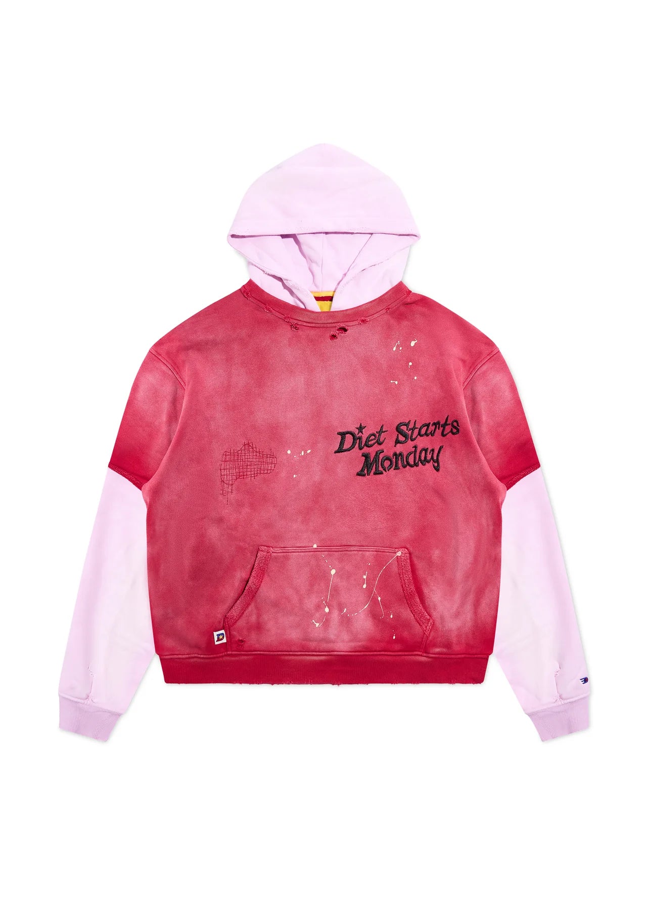 DIET STARTS MONDAY: DOUBLE LAYER HOODIE - WASHED