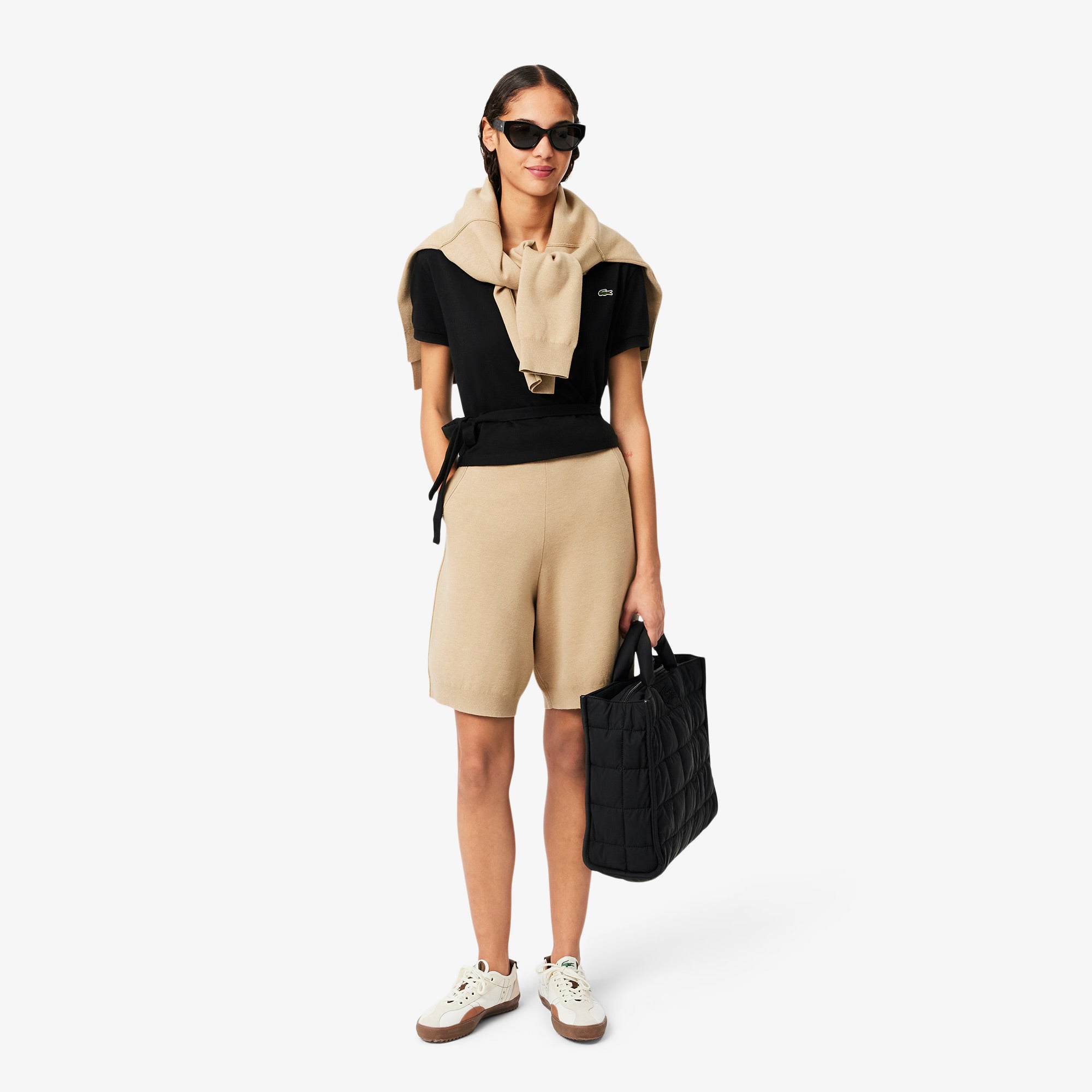 LACOSTE: MINI PIQÚE WRAP POLO TOP – 85 86 eightyfiveightysix