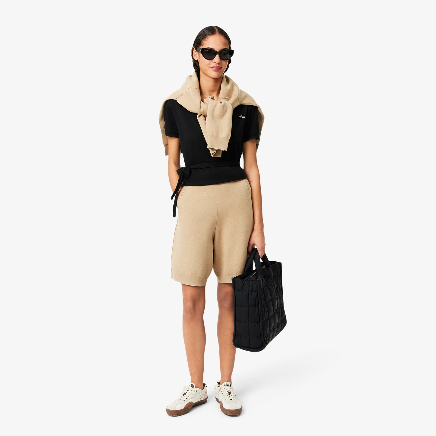 LACOSTE: MINI PIQÚE WRAP POLO TOP