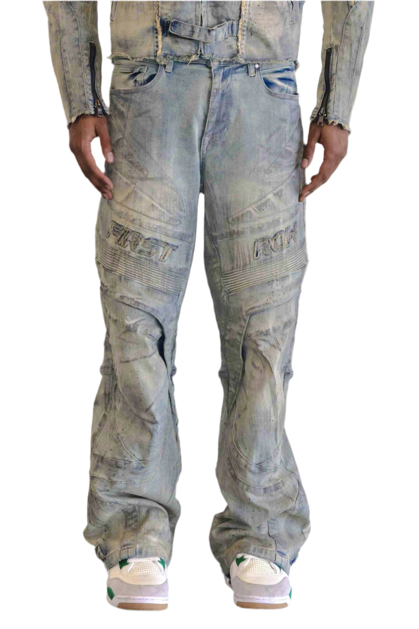 FIRST ROW: MOTOR RACING Y2K DENIM PANTS